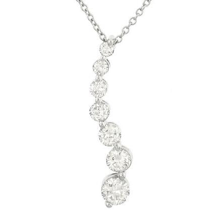Ladies 7-Stone "Journey of Life" Curved Diamond Pendant – 1.03cttw G–H/SI3–I1 (Chain Sold Separately)