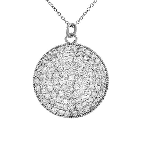 Ladies Pavé Diamond Circle Pendant with 99 Stones – 2.13cttw H–I/SI