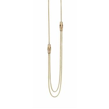 "Gucci" Bamboo Slide Necklace with Single and Double Venetian Box Chains – 28.3g