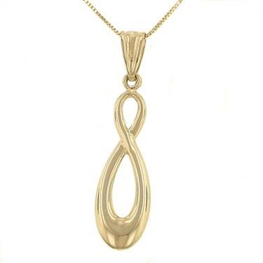 Tubed Lopsided "Figure-8" Pendant Necklace on 18" Box Link Chain