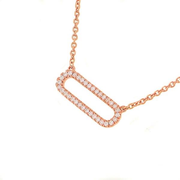 Pavé Diamond Station Necklace in 14k Rose Gold 0.10cttw