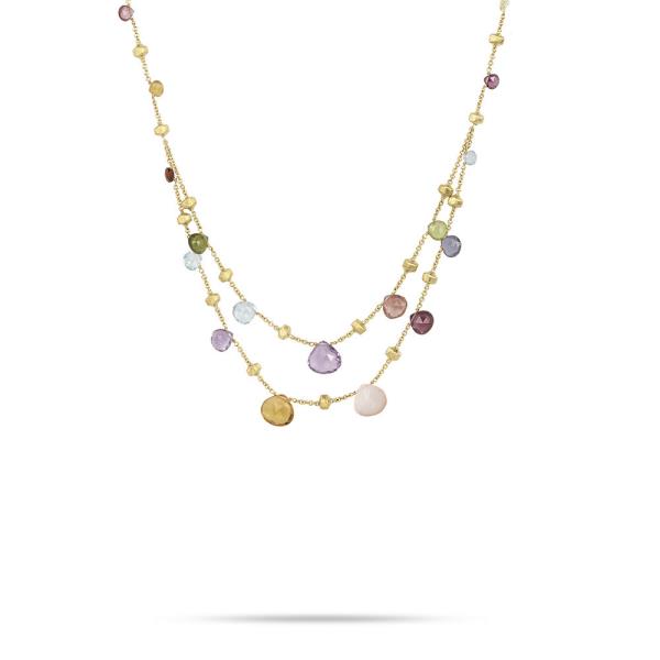 Two-Strand Multi-Colored Gemstone Necklace 16.5-Inch