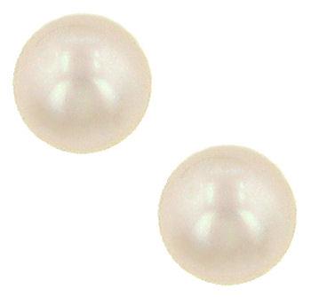 14K Yellow Gold Cultured Pearl Stud Earrings (7.5–8mm)