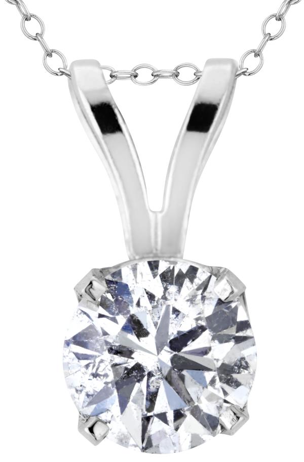 Ladies Diamond Pendent White Gold 14K ||| Color: G/H ||| Clarity: I ||| TDW: Approx. .50cttw |||  ||| 