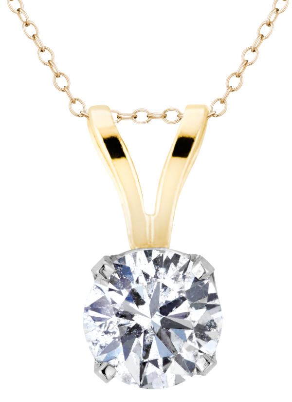 Diamond Pendant in 14k Yellow Gold with Chain 0.20cttw