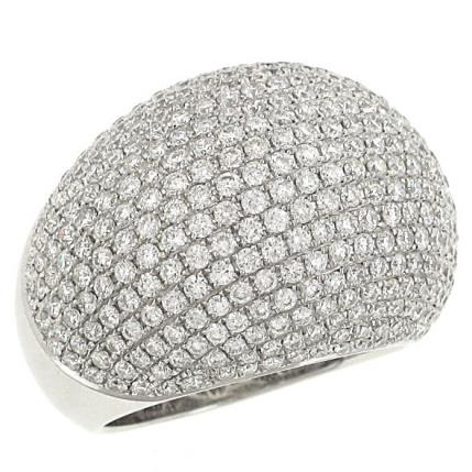 Ladies 396 Stone Round Pave Diamond Domed Fashion Ring Diamond 4.57cttw (Available in sizes 6.5 to 8)  ||| 