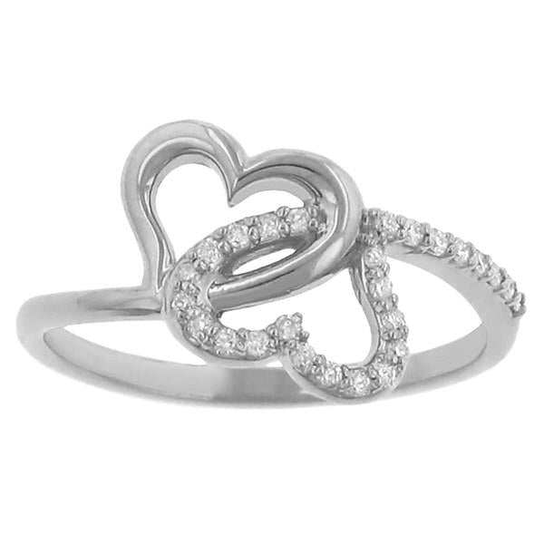 Ladies 26 Stone Round Pave Set ''Heart'' Fashion Ring Diamond .13cttw Ij/i1  ||| 