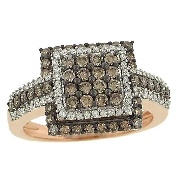Ladies’ Champagne and White Diamond Fashion Ring