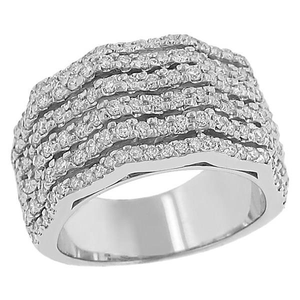 Ladies’ 6-Row Round Diamond Bead-Set Fashion Ring 1.20cttw