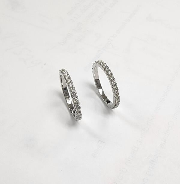Ladies 18K White Gold Matching Diamond Eternity Bands – 1.20cttw (Set of Two)