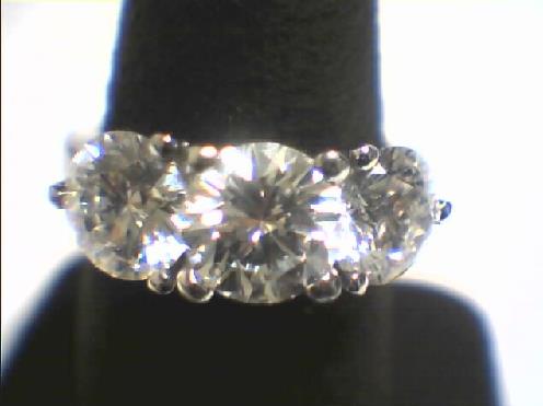 Platinum Ladies’ Three-Stone Round Brilliant Cut Diamond Engagement Ring 3.15cttw