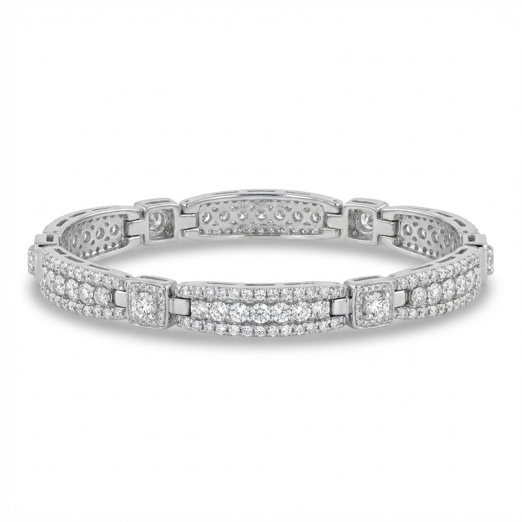 Three-Row Pavé Diamond Bracelet 2.00cttw