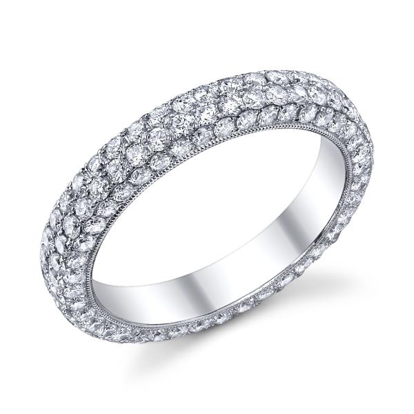 Ladies Platinum Pavé Diamond Eternity Band, Approx. 2.00 cttw