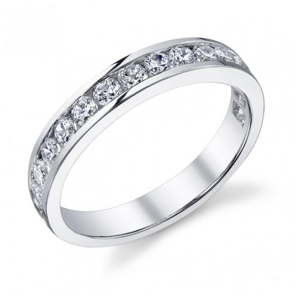 Ladies 18K White Gold Channel Set Diamond Wedding Band, Approx. 0.75 cttw