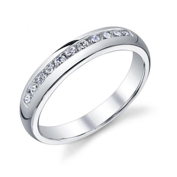 Ladies 18K White Gold Channel Set Diamond Wedding Band, Approx. 0.33 cttw