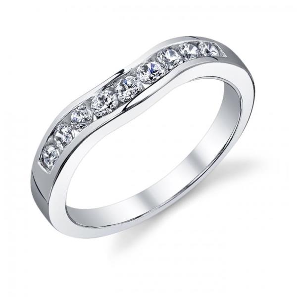 18K White Gold Channel Set Diamond Wedding Band, Approx. 0.38 cttw
