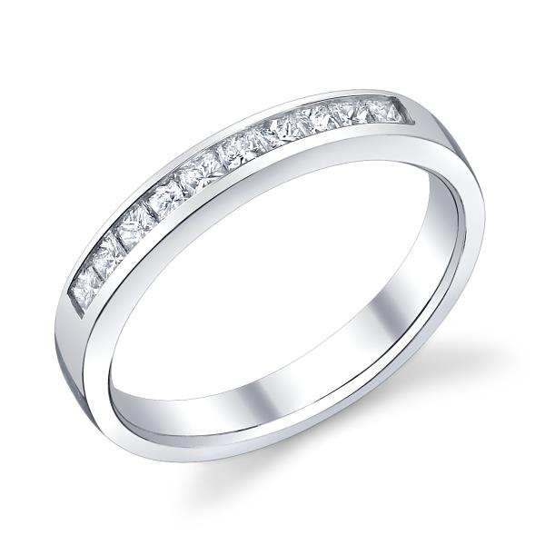Ladies Platinum Princess Cut Channel Set Diamond Band, Approx. 1.00 cttw