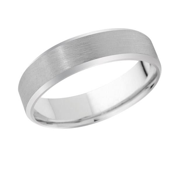 Men’s 5mm Brushed Comfort Fit Wedding Band with Polished Beveled Edge