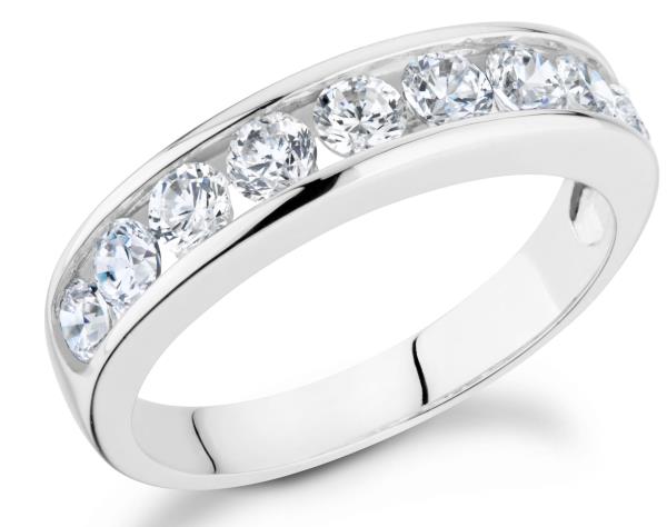 Ladies 14K White Gold Prong Set Diamond Eternity Band, Approx. 1.00 cttw