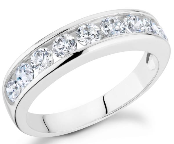 14K White Gold Channel Set Diamond Band, Approx. 1.00 cttw
