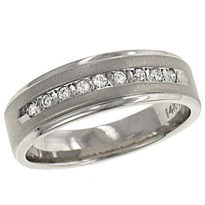 ArtCarved “Pembrook” Diamond Wedding Band in 14K White Gold