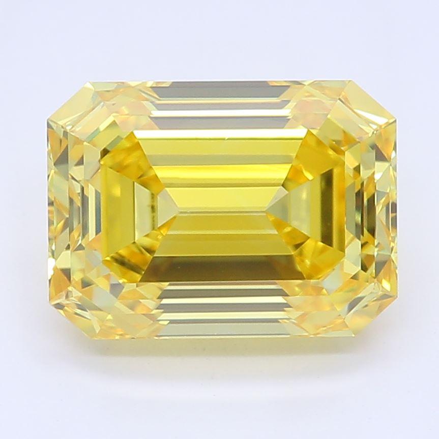 1.34 CT Fancy Vivid Yellow Emerald Cut Lab Grown Diamond – SI1 Clarity