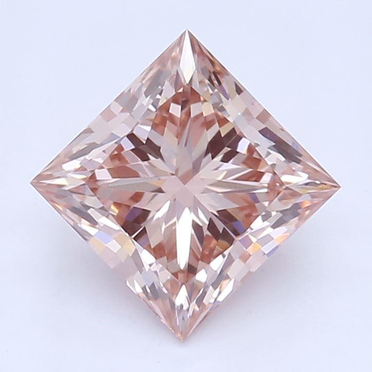 0.71 CT Fancy Brown Pink Princess Cut Lab Grown Diamond – VS1 Clarity