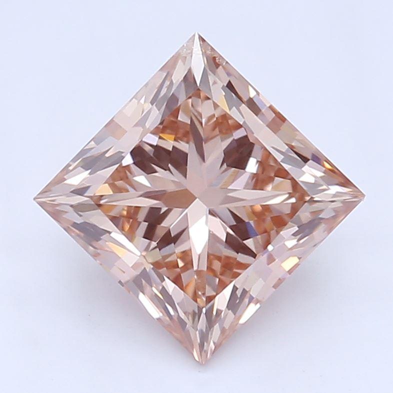 0.94 CT Fancy Brown Pink Princess Cut Lab Grown Diamond – SI1 Clarity